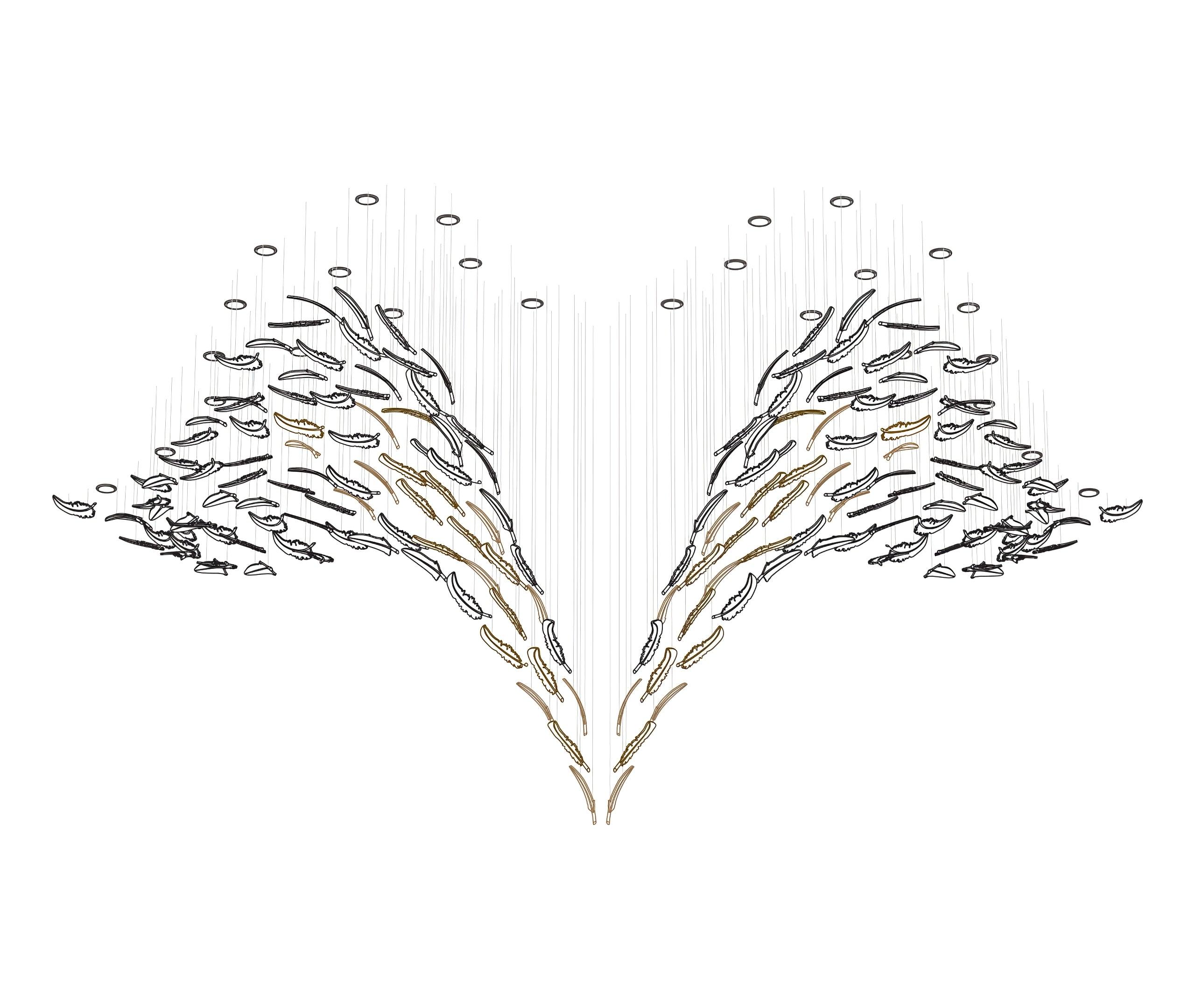 Glass Feathers Chandelier